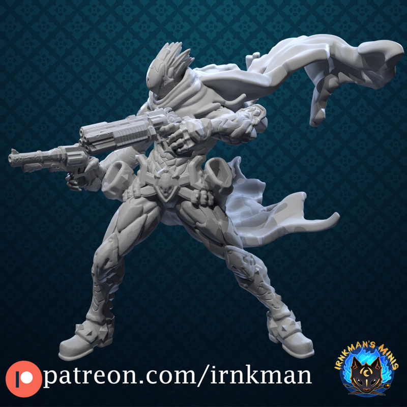 Strife from Irnkman Minis. Total height apx. 50mm. Unpainted resin miniature
